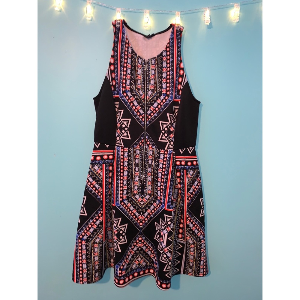Front Zip Aztec Dress